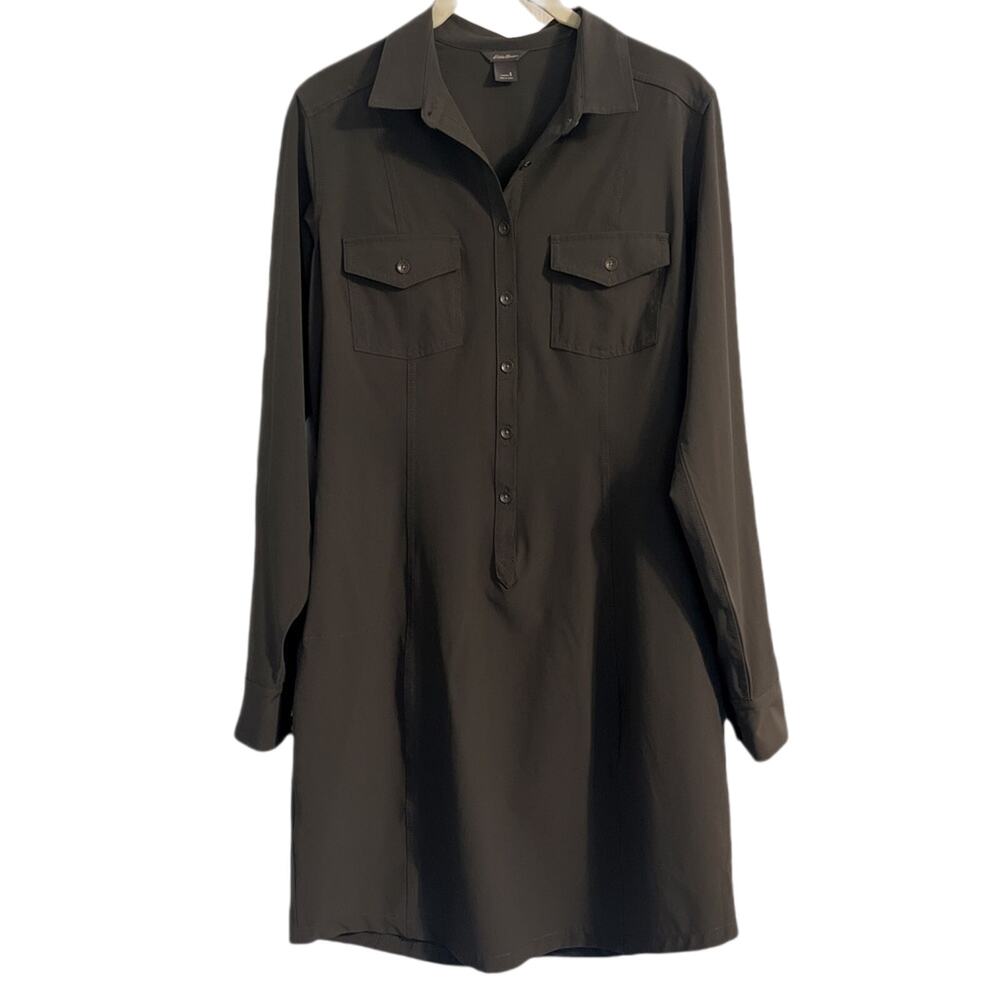 Eddie Bauer Dress‎ Women's Size Small Gray Active Buttoned Down With Flaw